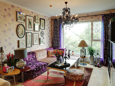 民族风客厅装修 精致木地板家居必备品(图)